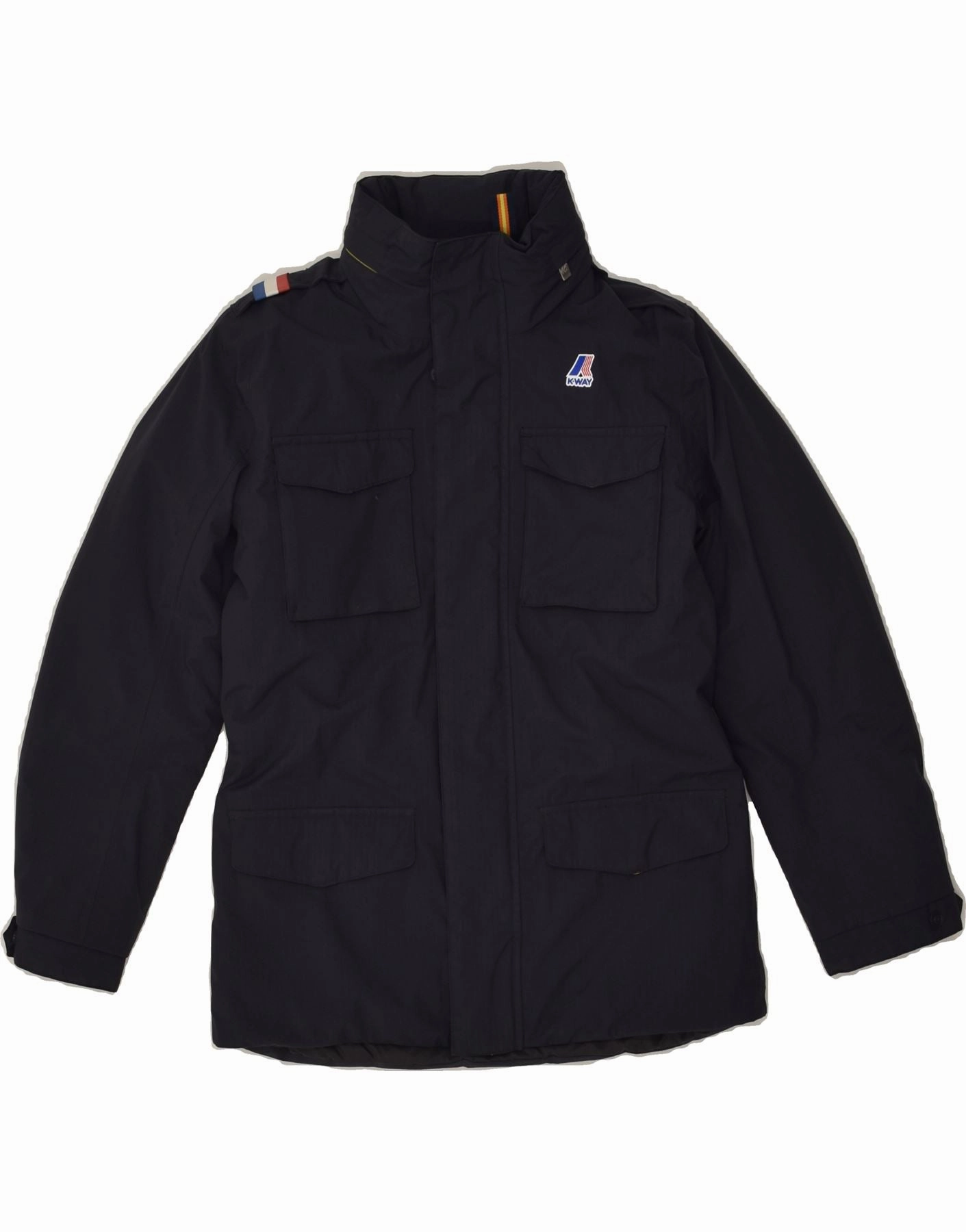 Discover Water Repellent Coating K-WAY Boys Utility Jacket 9-10 Years Navy Blue Polyamide