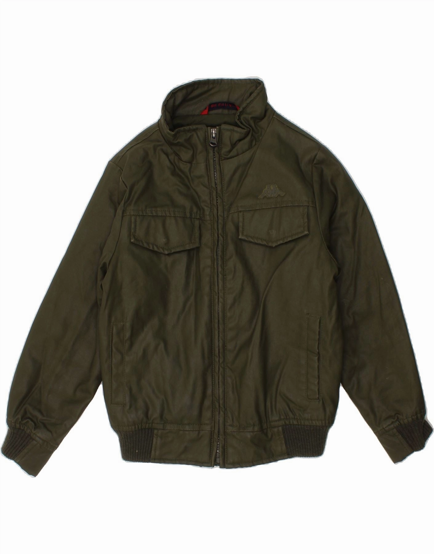 Flexible Quilted Panels Storm Fit KAPPA Boys Bomber Jacket 5-6 Years Small  Green Cotton