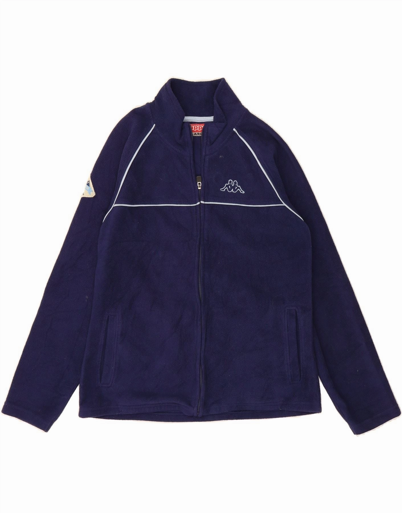 Streetwear Style KAPPA Boys Fleece Jacket 13-14 Years XL Navy Blue Polyester