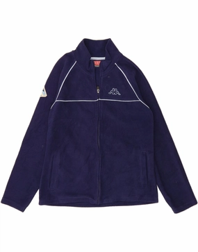 Streetwear Style KAPPA Boys Fleece Jacket 13-14 Years XL Navy Blue Polyester