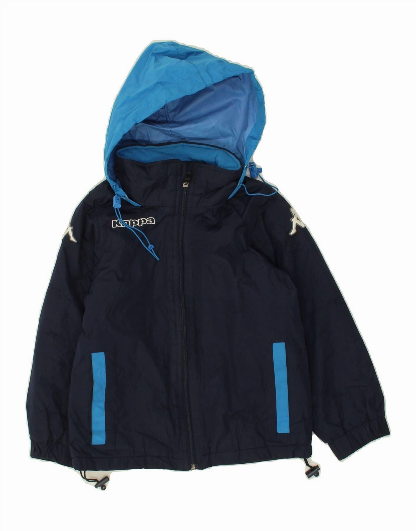 Easy Care Fresh Appeal KAPPA Boys Graphic Hooded Windbreaker Jacket 5-6 Years Navy Blue Polyester