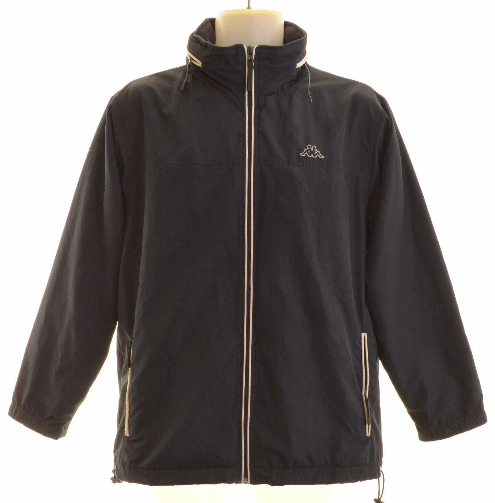 Vegan Windproof Outer Layer KAPPA Boys Windbreaker Jacket 13-14 Years 2XL Navy Blue Polyester