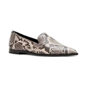 Kenzie Venetian Womens Snake Print Pointed Toe Loafers Easy on