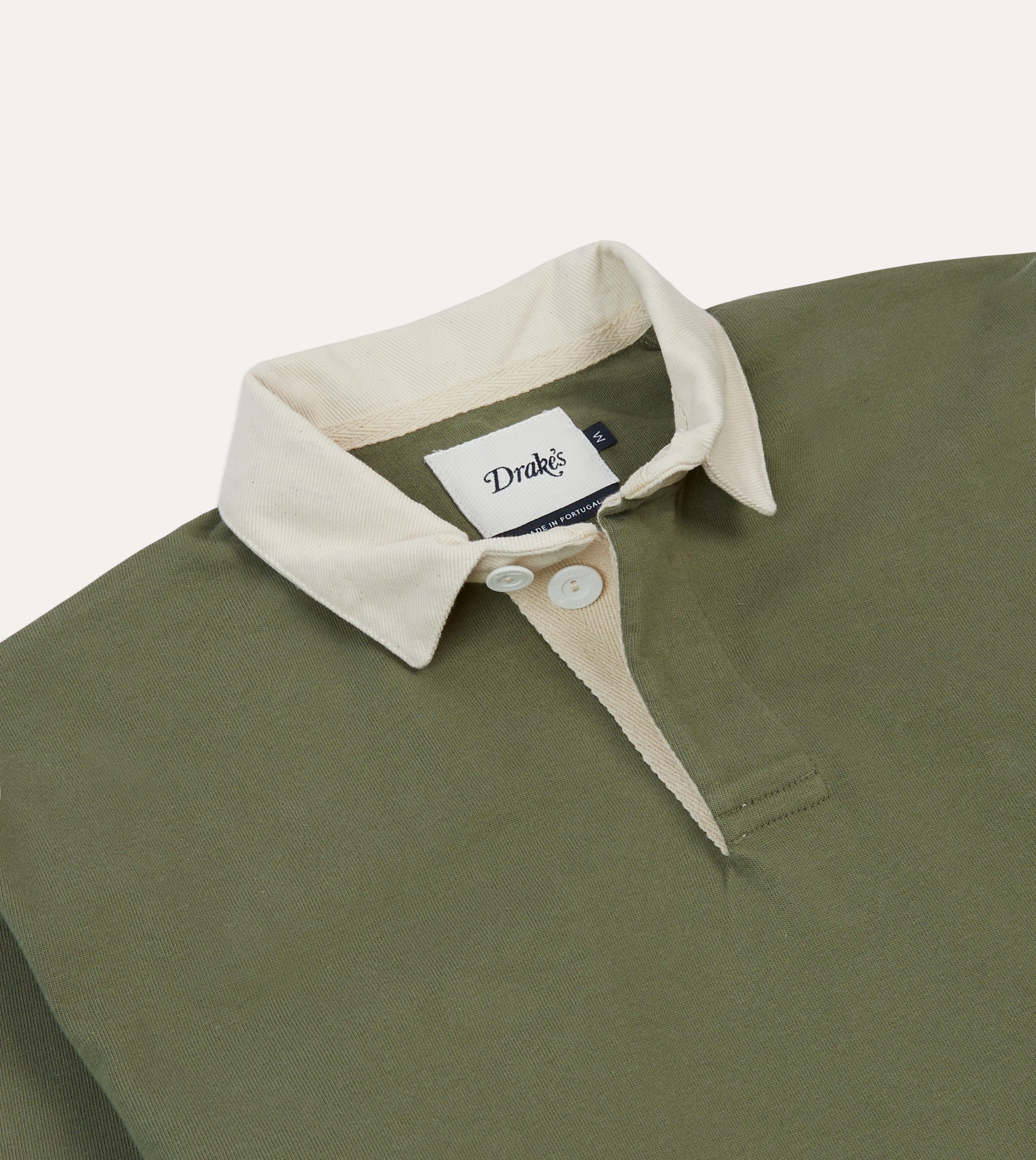 Creative Professional Khaki, Burgundy and Ecru Half Striped Cotton Rugby Shirt
