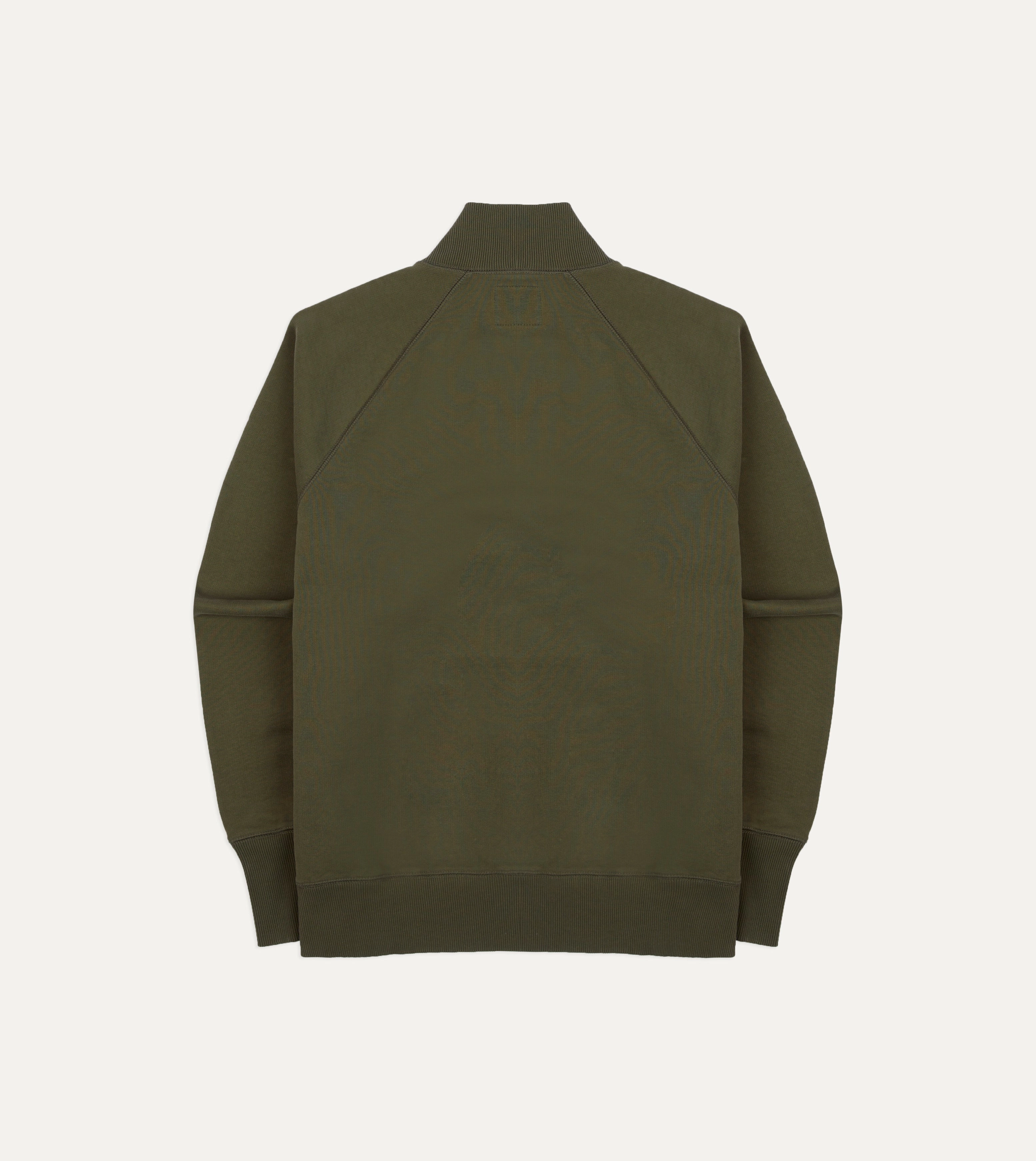 Comfortable Style Minimal Comfort Khaki Green Cotton Quarter Zip Sweatshirt