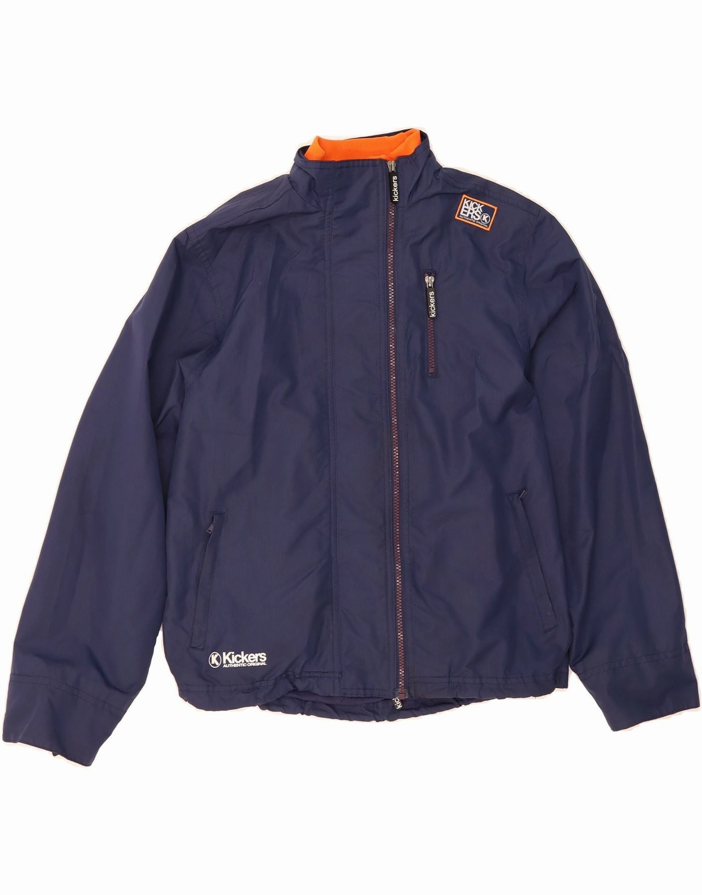 Unisex Commuter Gear KICKERS Boys Windbreaker Jacket 15-16 Years XL Navy Blue Polyester