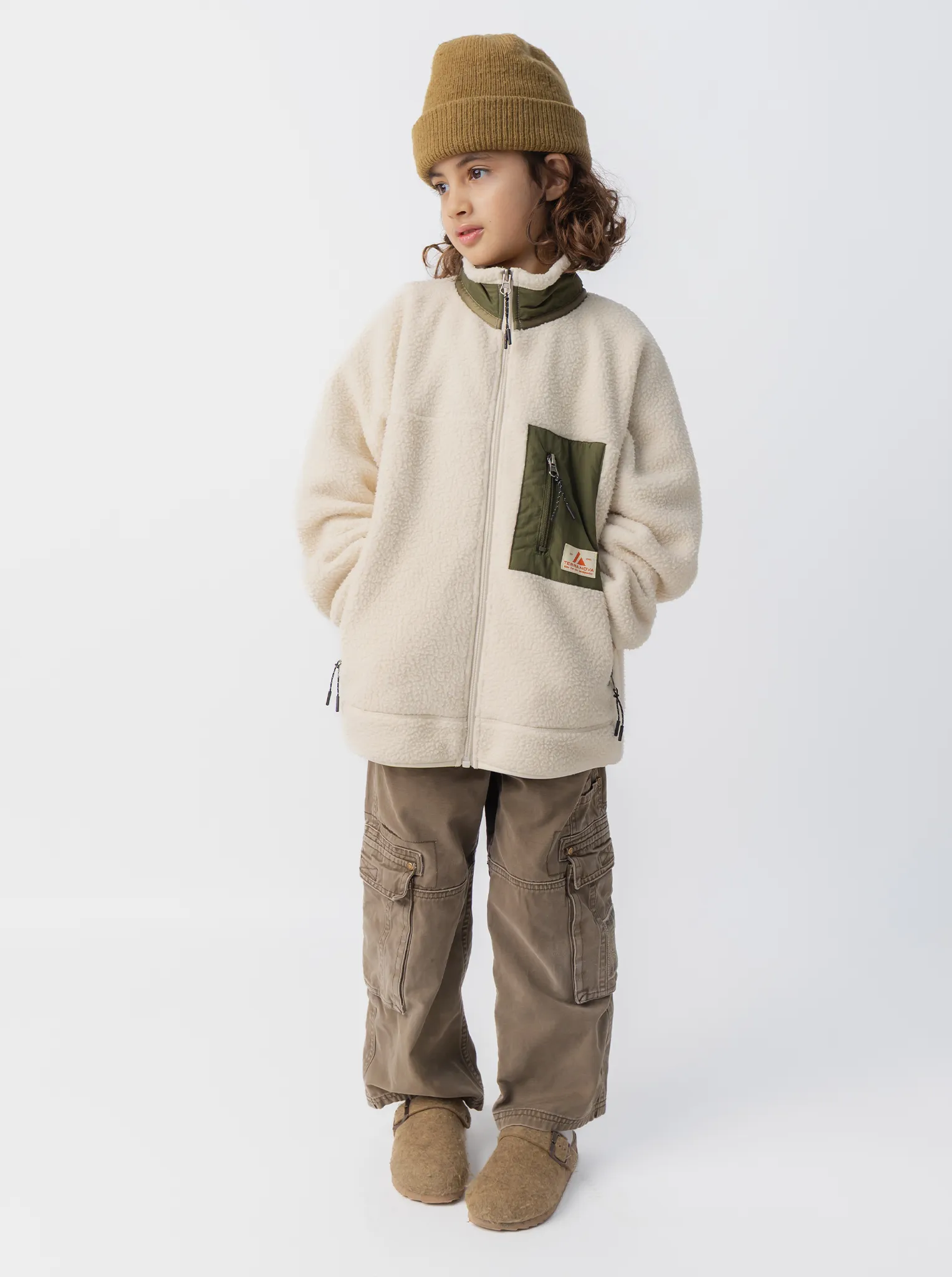 Kids Terra Sherpa Jacket Quilted Panels