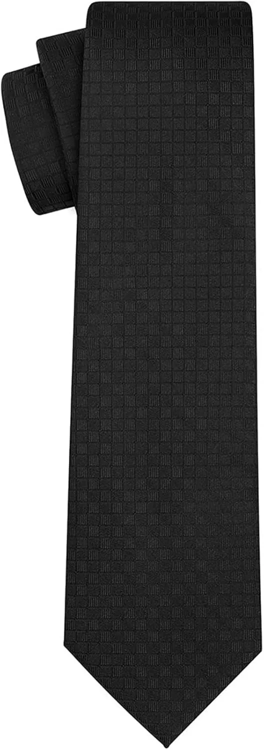KissTies Mens Necktie Solid Color Checkered Business And Wedding Tie