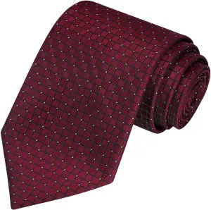 KissTies Mens Necktie Solid Color Checkered Business And Wedding Tie