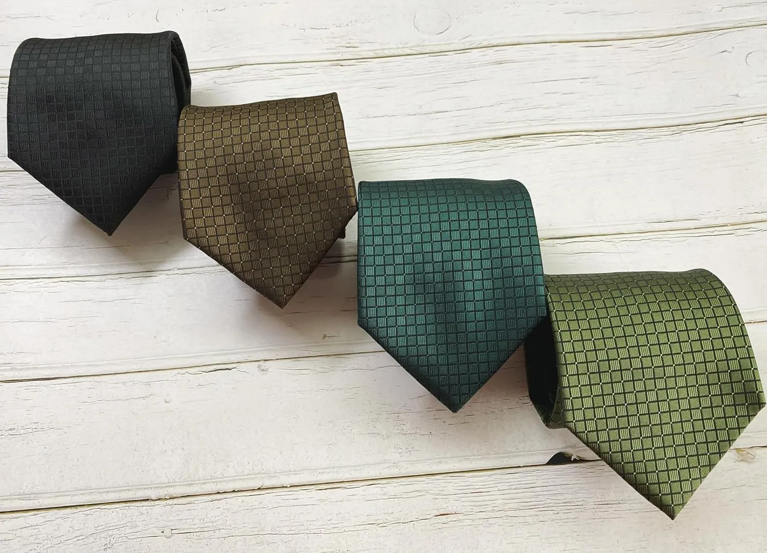 KissTies Mens Necktie Solid Color Checkered Business And Wedding Tie