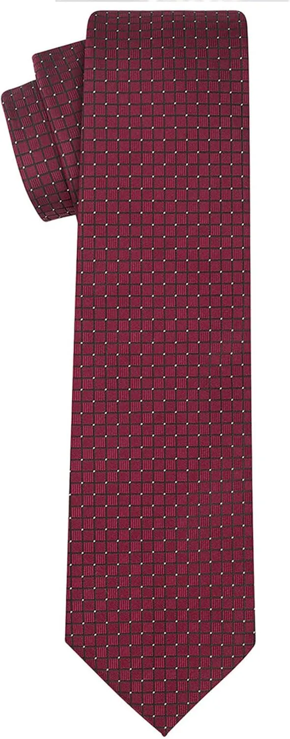 KissTies Mens Necktie Solid Color Checkered Business And Wedding Tie