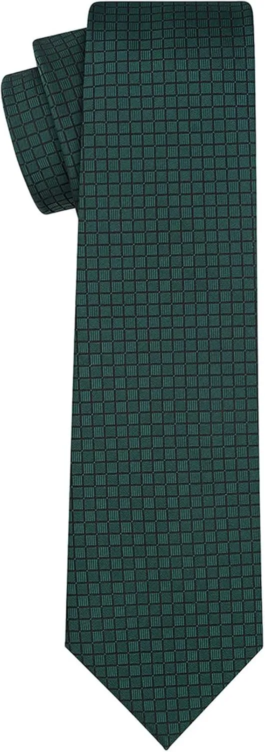 KissTies Mens Necktie Solid Color Checkered Business And Wedding Tie