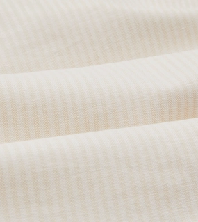 Tailored Silhouette Year-Round Wear Cream Ticking Stripe Cotton Oxford Cloth Button-Down Shirt