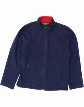 L.L.BEAN Boys Fleece Jacket 10-11 Years Medium Navy Blue Polyester Heavy Duty