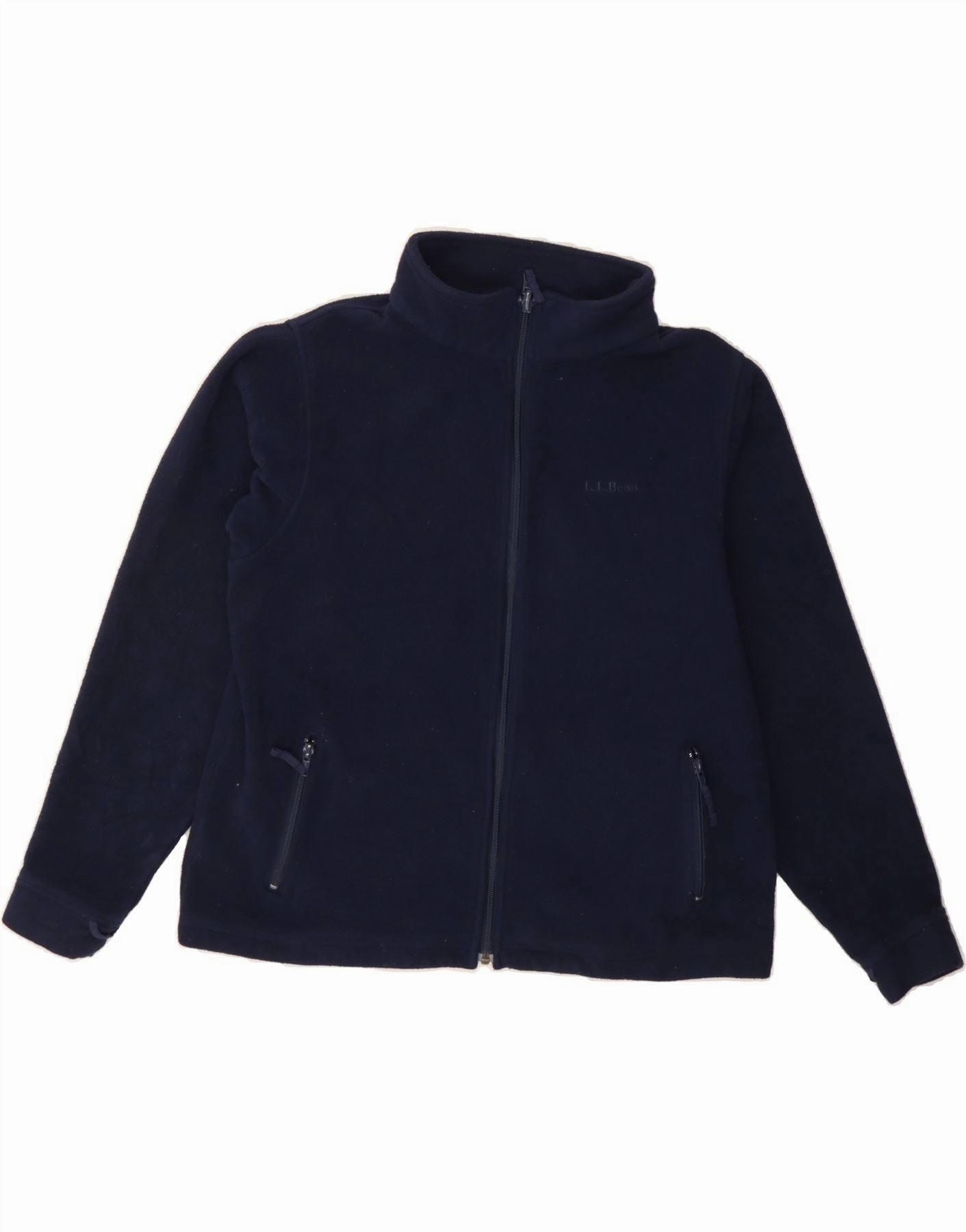 L.L.BEAN Boys Fleece Jacket 15-16 Years XL Navy Blue Polyester motorcyclist