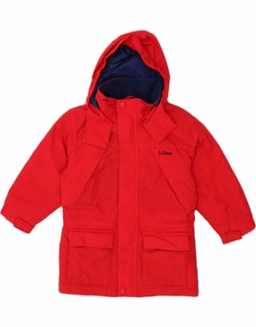 L.L.BEAN Boys Hooded Windbreaker Coat 3-4 Years 2XS Red Nylon Rain Resistant suitable for photography