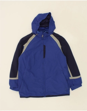 L.L.BEAN Boys Hooded Windbreaker Jacket 10-11 Years Medium Blue Lightweight Warm Layer