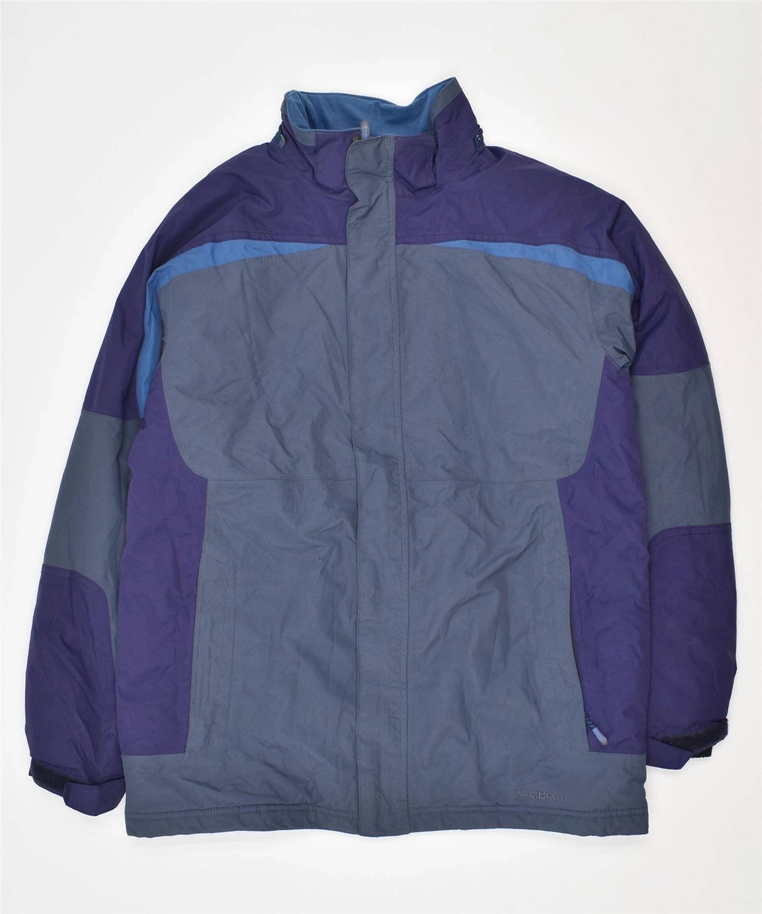 L.L.BEAN Boys Windbreaker Jacket 15-16 Years Large Navy Blue Nylon Flex Mobility System Men's