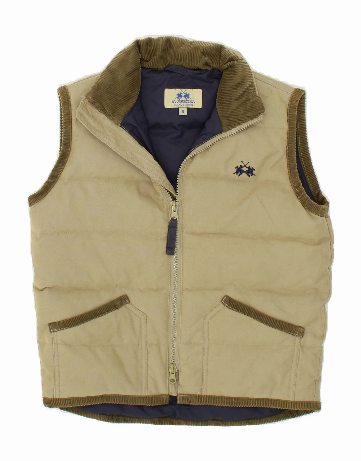 Relationship LA MARTINA Boys Graphic Padded Gilet 5-6 Years Beige Cotton