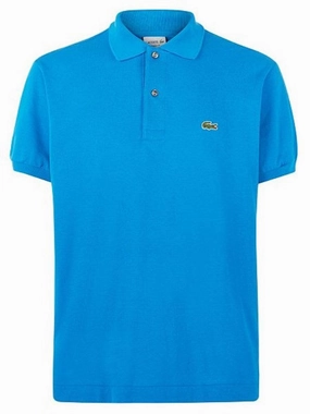 Lacoste Blue Plain Polo Personalized Reinforced Shoulders