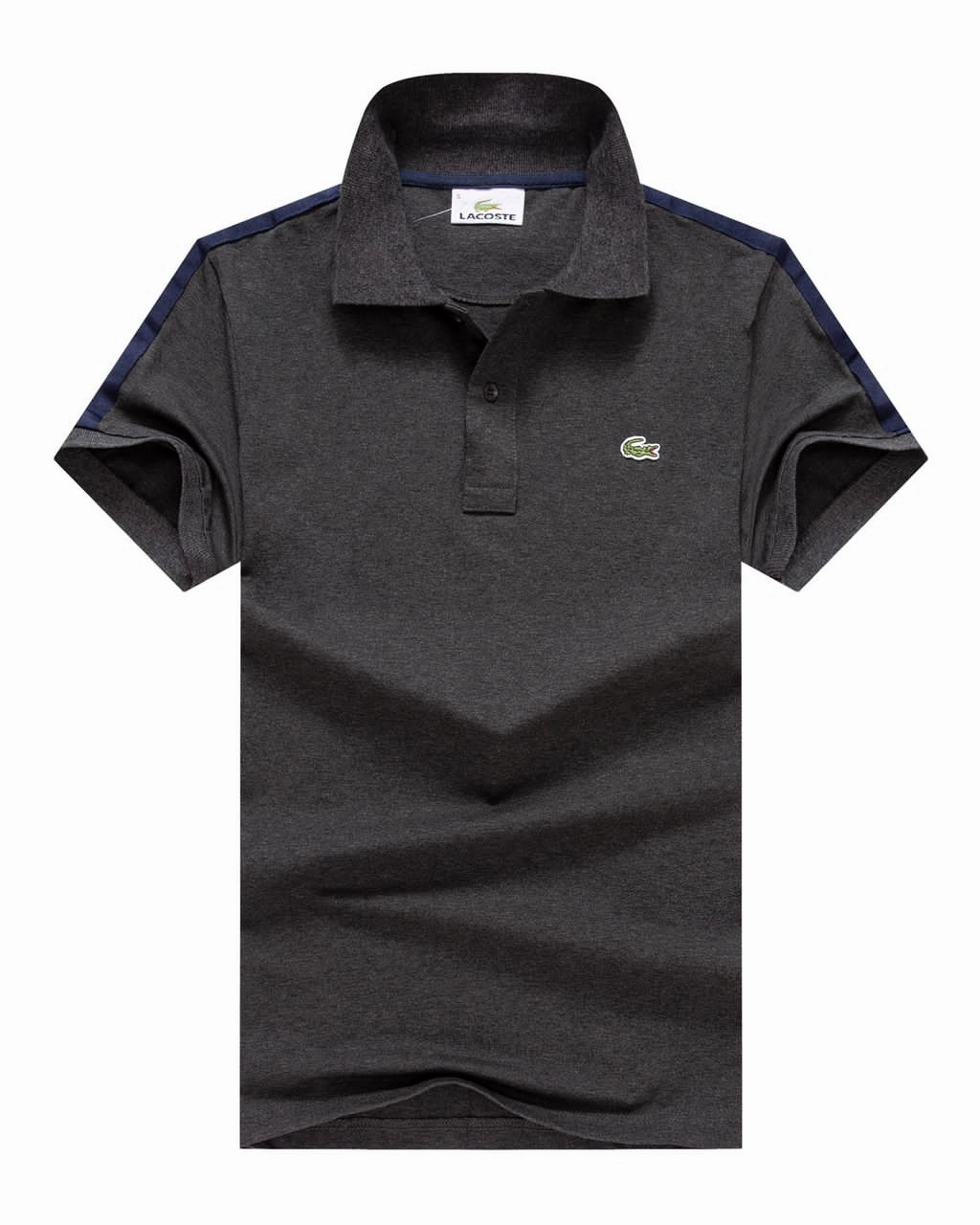 Lacoste Grey Men Polo LayeredHemDetails