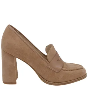 Simple Style L'AGENCE Blanche Suede Heeled Loafer
