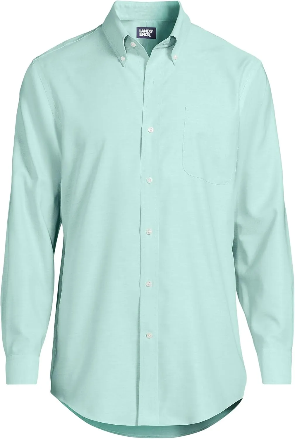 Lands' End Men's Traditional Fit Solid No Iron American-Grown Supima Oxford Dress Shirt