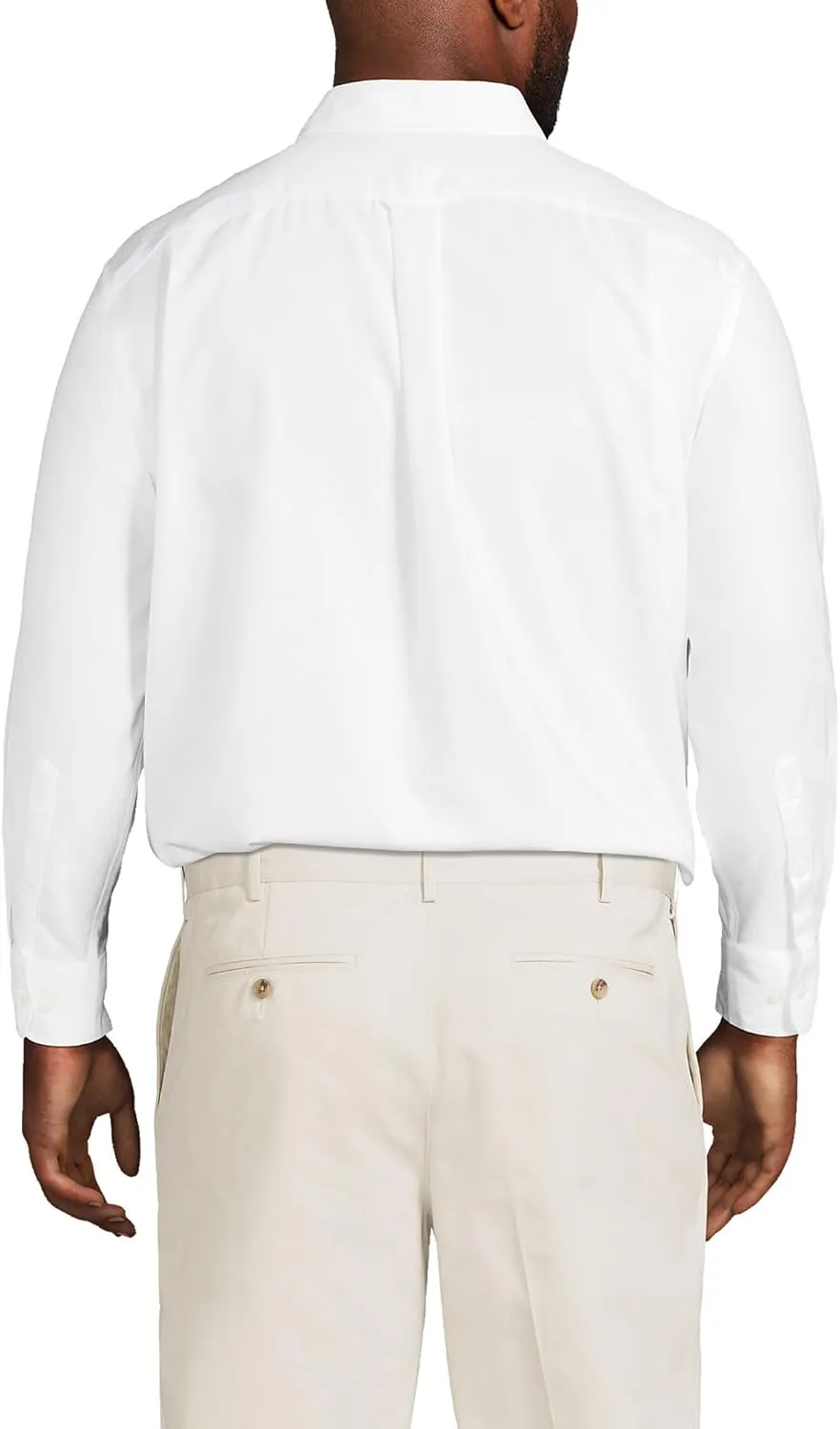 Lands' End Men's Traditional Fit Solid No Iron American-Grown Supima Oxford Dress Shirt