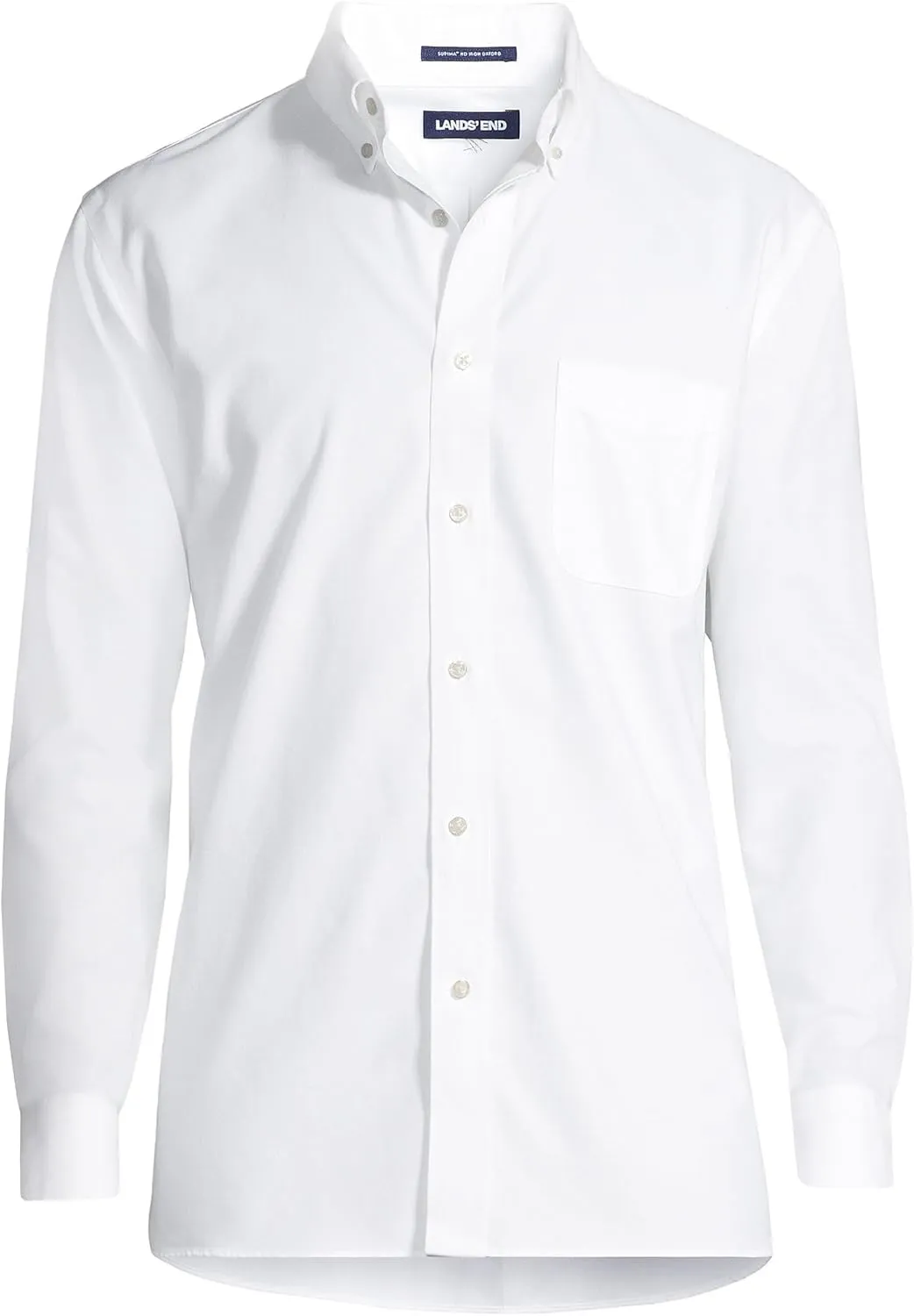 Lands' End Men's Traditional Fit Solid No Iron American-Grown Supima Oxford Dress Shirt