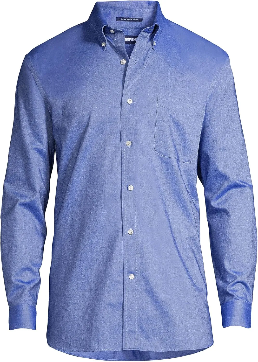 Lands' End Men's Traditional Fit Solid No Iron American-Grown Supima Oxford Dress Shirt