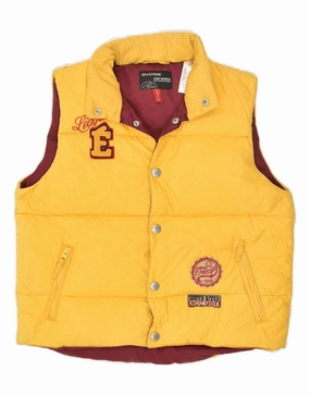 Bestow Unisex ENERGIE Boys Graphic Padded Gilet 12-13 Years Yellow Polyamide