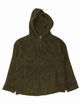 mountain vacation L.L.BEAN Boys Hooded Fleece Jacket 10-11 Years Medium  Green Polyester