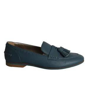 Elastic Goring Lanvin Tassel Loafers in Blue Leather