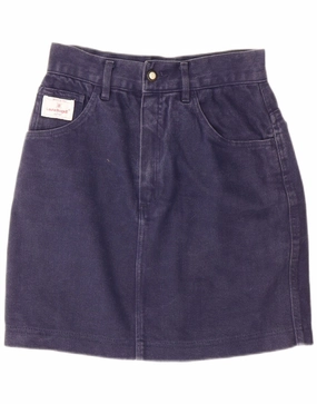 LAURA BIAGIOTTI Girls Denim Skirt 11-12 Years W26  Navy Blue Cotton Gathered Skirt