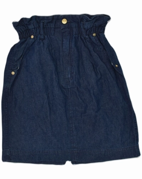 Lounge Cut LAURA BIAGIOTTI Girls Denim Skirt 15-16 Years 2XL W28 Navy Blue Cotton