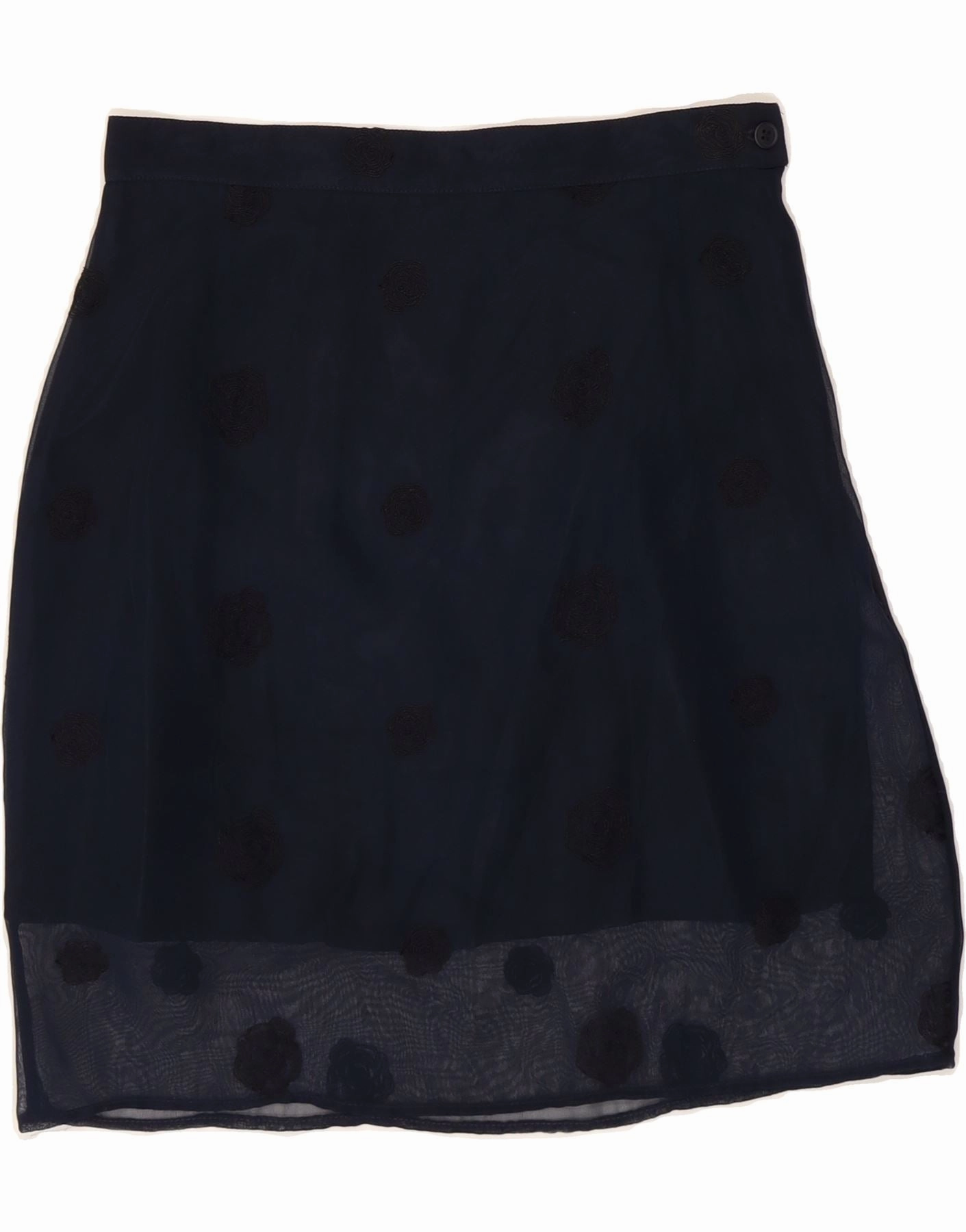 MAGIL Girls Mini Skirt 15-16 Years W26  Navy Blue Polka Dot Polyester Feminine Vibe