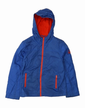 Prize BENETTON Boys Hooded Windbreaker Jacket 10-11 Years XL Blue Polyamide