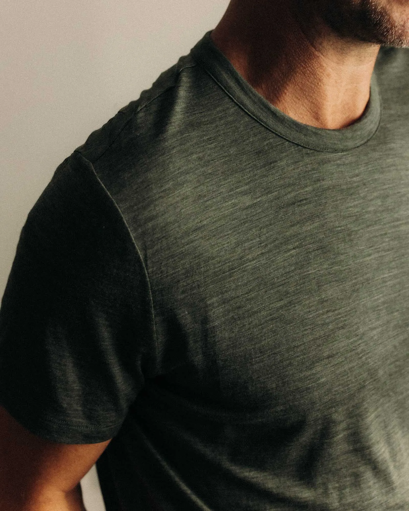 The Merino Tee in Heather Army Adaptable