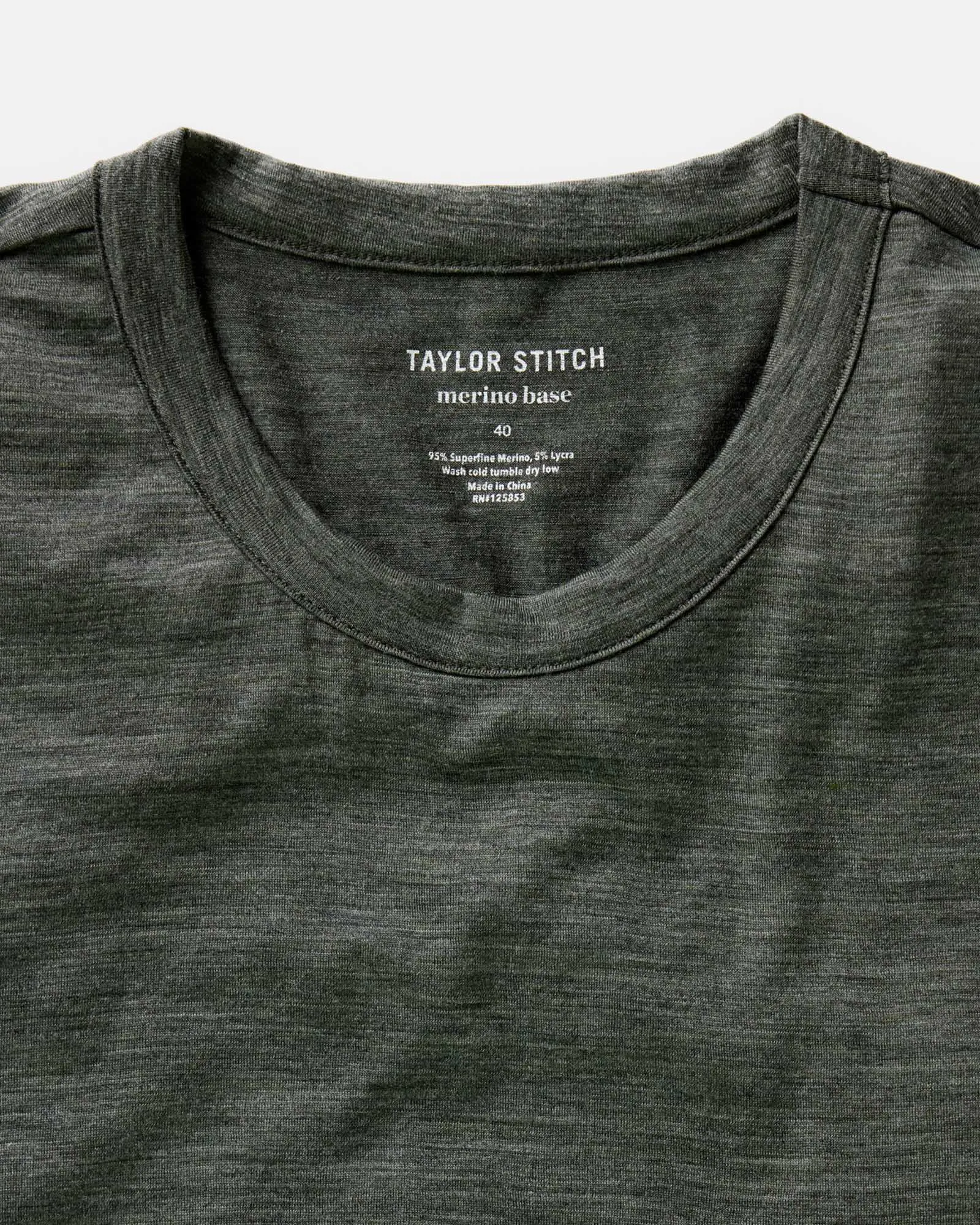 The Merino Tee in Heather Army Chilly Comfort