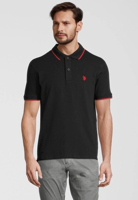 SlimFitDesign US Polo ASSN Black Men Polo