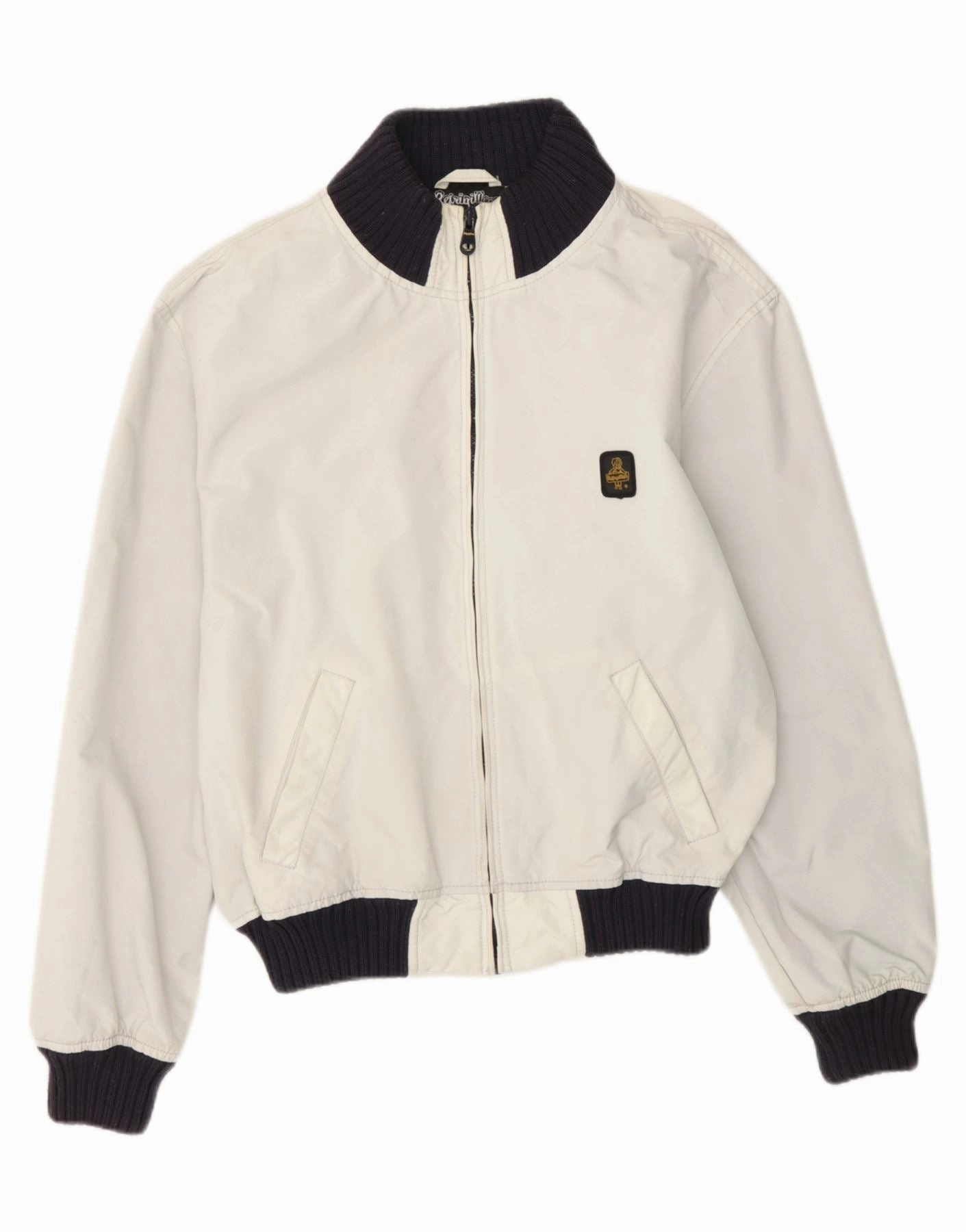 REFRIGIWEAR Boys Bomber Jacket 11-12 Years XL Off White Colourblock Nylon Polyfill Layer Integration