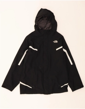 THE NORTH FACE Boys Hooded Rain Jacket 14-15 Years Large Black Polyester slim fit