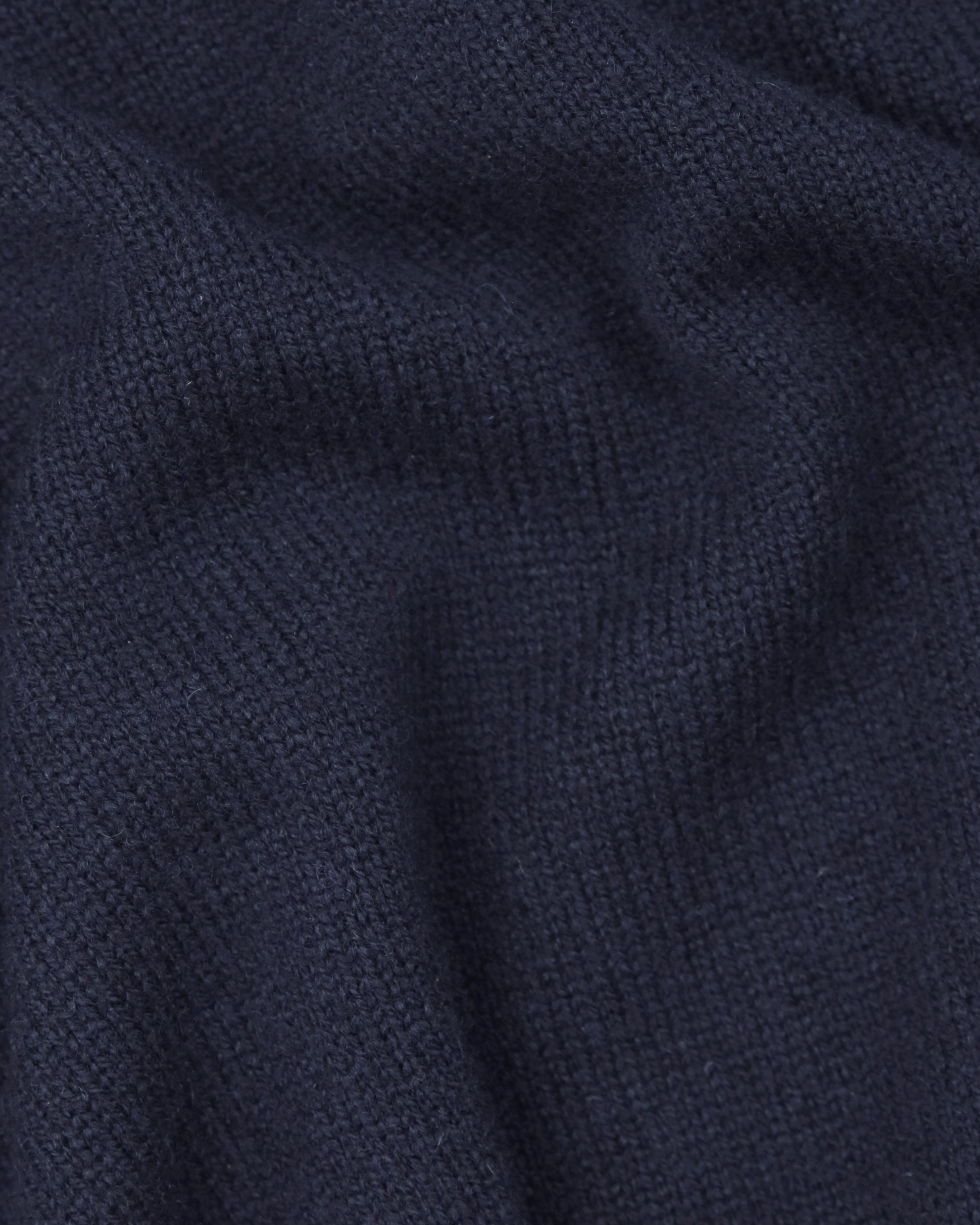 Navy Lambswool Quarter Zip-up Sweater Fade Resistant Dye