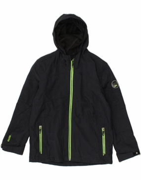 KILLTEC Boys Hooded Windbreaker Jacket 7-8 Years Navy Blue Polyester Wind Safe