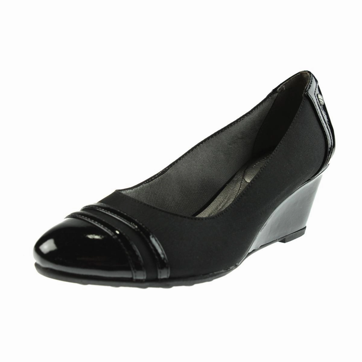 Juliana Womens Patent Toe Cap Wedge Heels Fashion Pace Stylish Rise