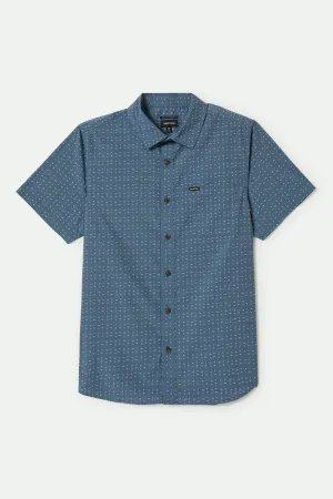 All-day Comfort Charter Print S/S Shirt - Azure Blue/Micro Floral