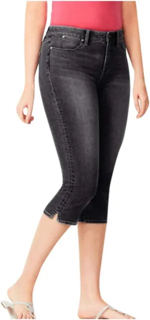 LCMTWX Capri Pants for Women Elastic Pants for Women Fashion Casual Fashion Shorts Trousers Solid Black Leggings with Capri