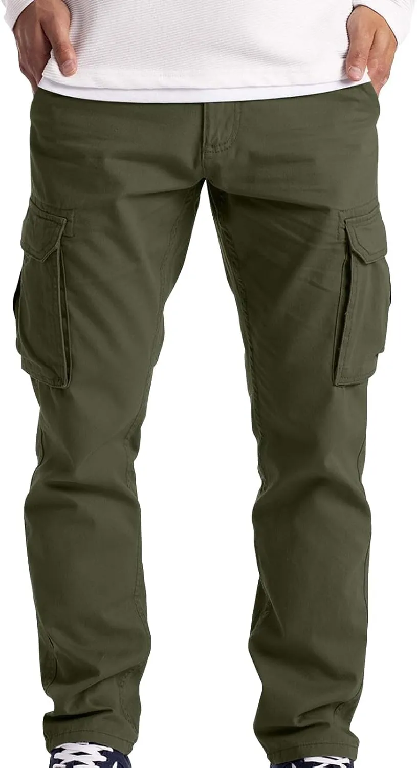LCMTWX Mens Sweatpants Multi-Pocket Color Pants Casual Men's Leggings Men's Pants Straight Leg Joggers