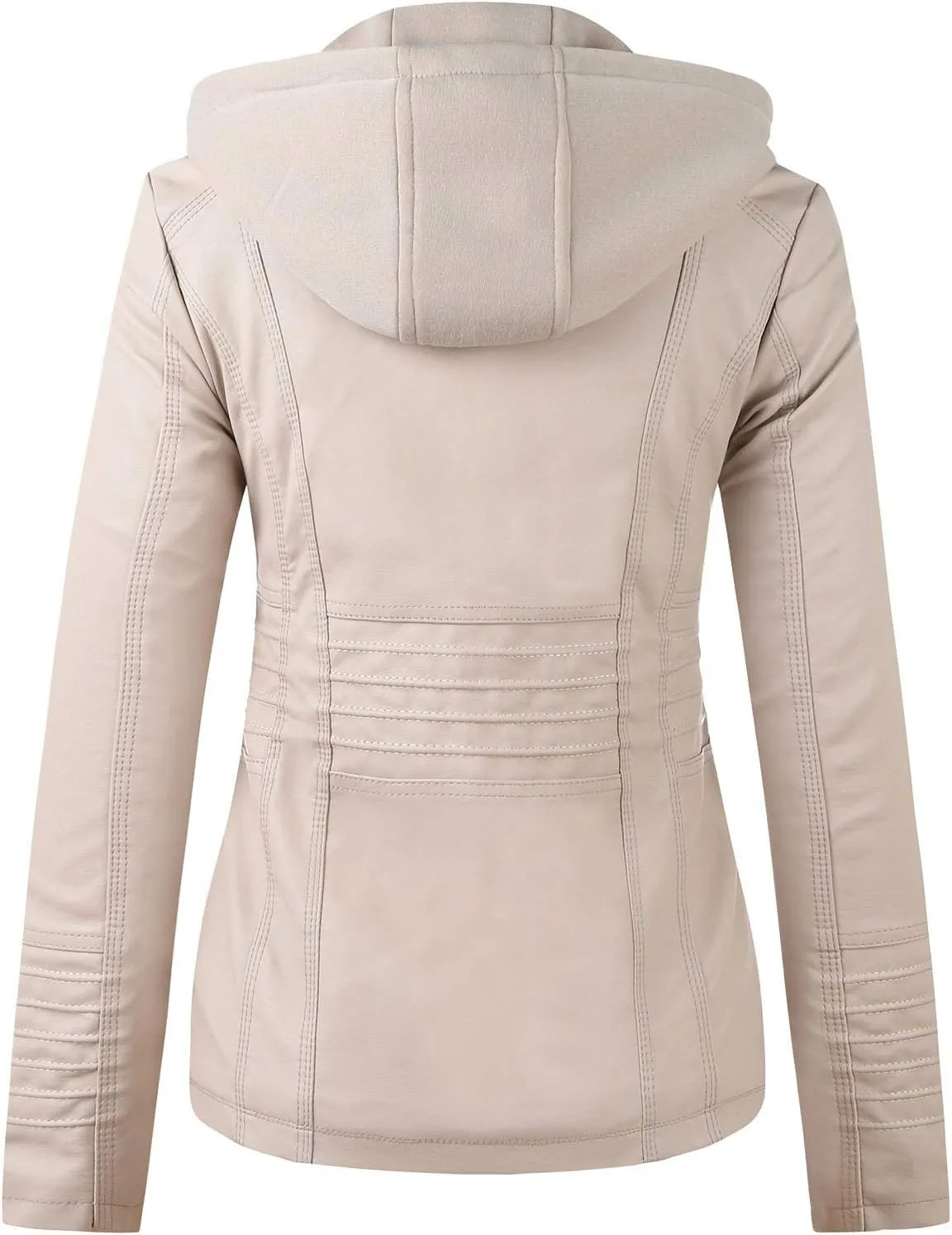 LCMTWX Womens Faux Leather Long Sleeve Jackets Collar Long Sleeve Outwear Cool Slim Jacket Coat for Plus Size Moto Biker