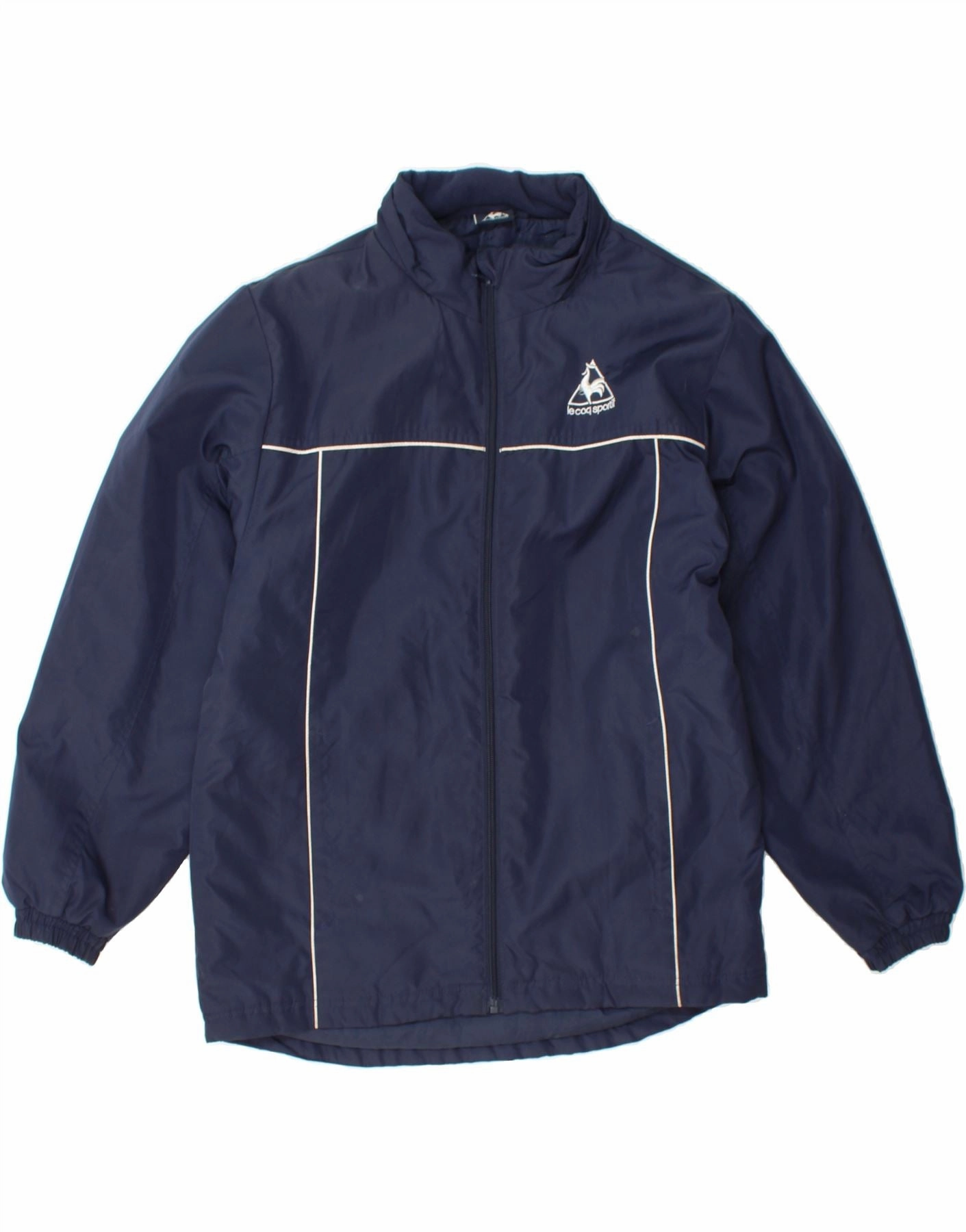 LE COQ SPORTIF Boys Windbreaker Jacket 13-14 Years XL Navy Blue Polyester Noise Reducing Fabric Rugged Durability
